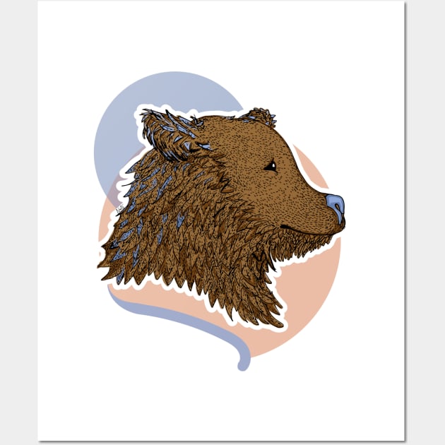 Cute Bear illustration Wall Art by Nat__ur